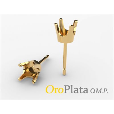 Post with 4 prongs setting, 14K, 7 pt, Yellow