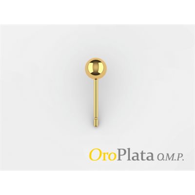 Ball Earring, 14K, 3.0mm Yellow