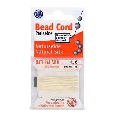 Griffin silk cord, # 6 0.70mm, White