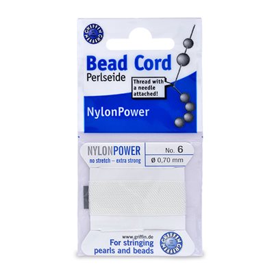 Griffin NylonPower Cord 2m 1 Needle - # 6 White, 0.70mm