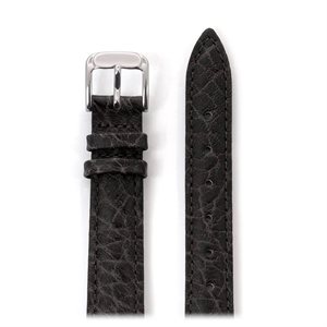 Men's Heavy Texture Buffalo Grain Watchband 12mm, Black