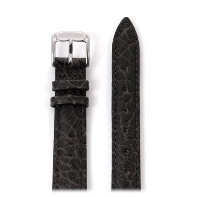 Ladies' Heavy Texture Buffalo Grain Watchband 12mm, Black