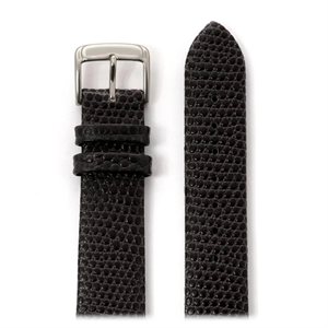 Men's Lizard Grain Leather Band 18mm, Black