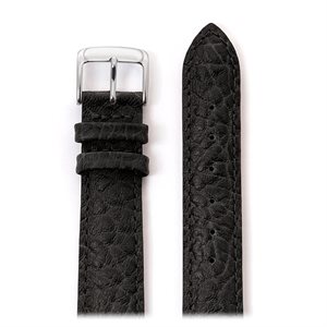 Men's Heavy Texture Buffalo Grain Watchband 24mm, Black