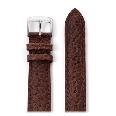 Bracelet Cuir Homme Texture Buffalo 18mm, Brun