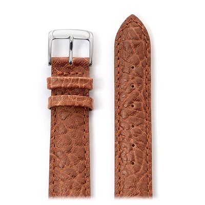 Men's Heavy Texture Buffalo Grain Watchband 18mm, Honey