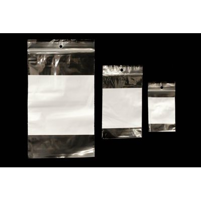 Sacs de plastique, étiquette blanche, 3x5 Pqt 100