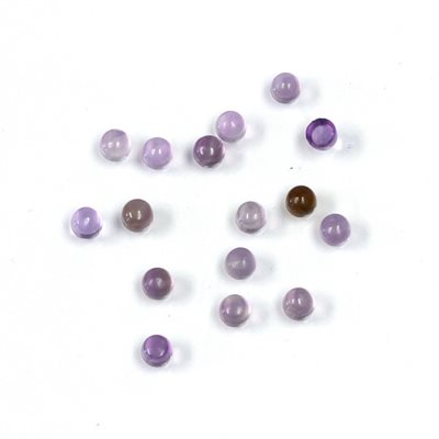 Amethiste, Rond, Cabochon, 3mm