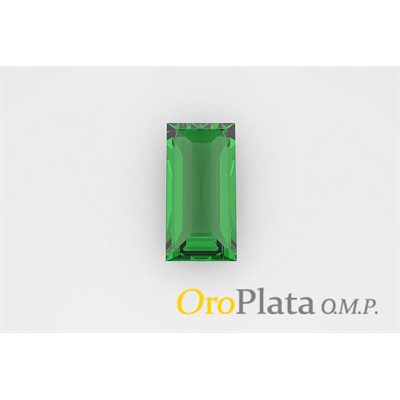 Cubic Zirconia, 8x4, Baguette, Green