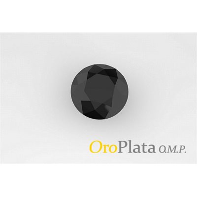 Cubic Zirconia, 1.5mm, Round, Black