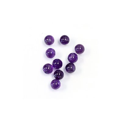 Amethyst, 4.0mm, Bead, Half-Drilled, Purple