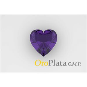 Amethyst, 6.0, Heart, Purple