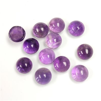 Amethyst, 7.0mm, Rondm Cabochon Purple