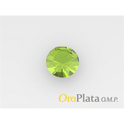 August, Glass, 5.0mm, Round, Cabochon Green