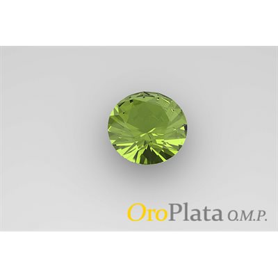 Août, Zircon Cubic Synthétique, 3.0mm, Rond, Vert