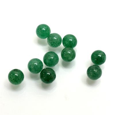 Aventurine, 6.0mm, Boule, Demi-Percée, Vert