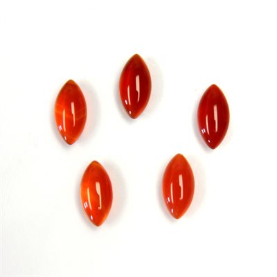 Cornaline, 10mmx5mm, Marquise, Cabochon, Orange