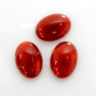 Cornaline, 14mmx12mm, Ovale, Cabochon, Rouge