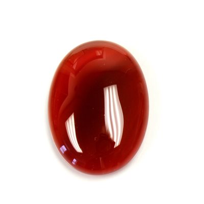 Cornaline, 18mmx9mm, Ovale, Cabochon, Rouge