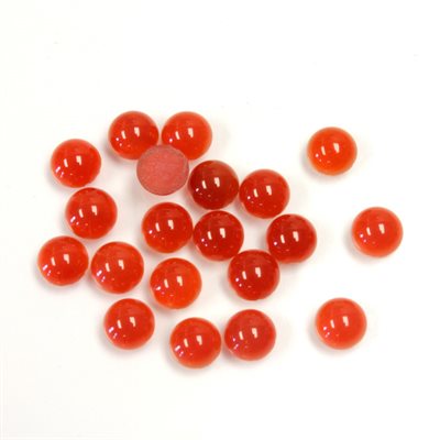 Cornaline, 5.0mm, Rond, Cabochon, Orange