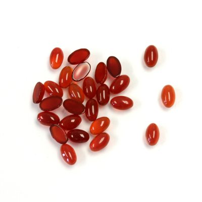 Cornaline, Rouge, 5x3mm, Ovale