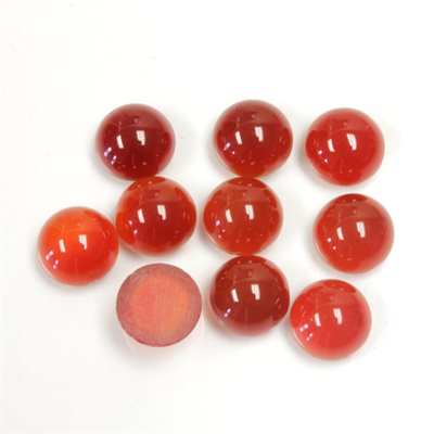 Cornaline, 6.0mm, Rond, Cabochon, Rouge