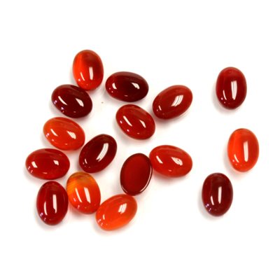 Cornaline, 7mmx5mm, Ovale, Cabochon, Orange