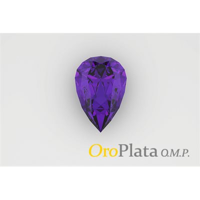 Février, Zircon Cubic , 10mmx7mm, Poire, Violet