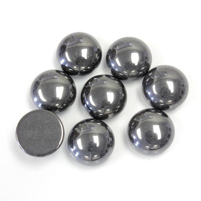 Hématite, 10.0mm, Rond, Cabochon, Noir