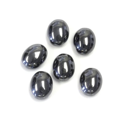 Hématite, 10mmx8mm, Ovale, Cabochon, Noir Hématite, 10mmx8mm, Ovale, Cabochon, Noir
