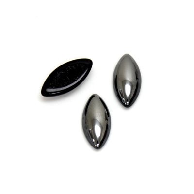 Hématite, 8mmx4mm, Marquise, Cabochon, Noir