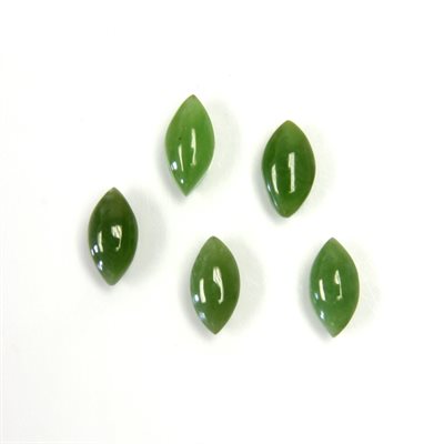 Jade, 10mmx5mm, Marquise, Cabochon, Vert