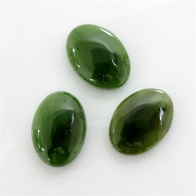 Jade, 18mmx13mm, Ovale, Cabochon, Vert