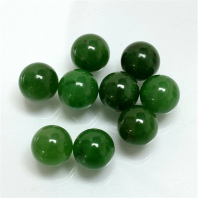 Jade, 8.0mm, Boule, Percée, Vert