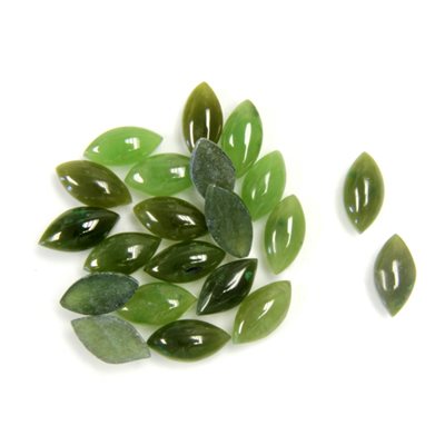 Jade, 8mmx4mm, Marquise, Cabochon, Vert