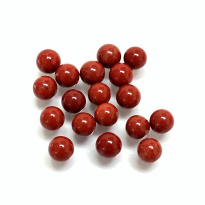 Jaspe, 6.0mm, Boule, Demi-Percée, rouge