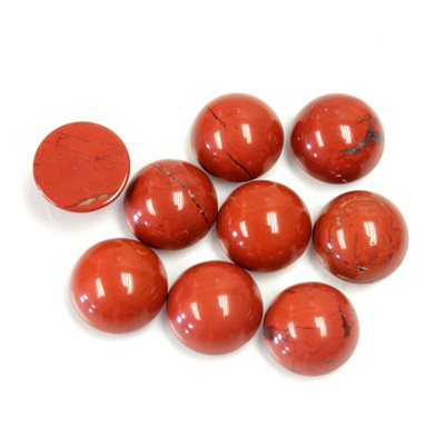 Jaspe, 9.0mm, Rond, Cabochon, Rouge