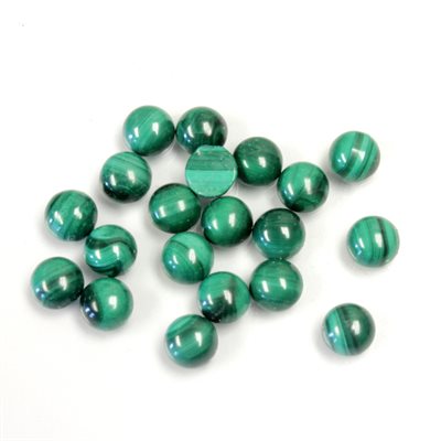 Malachite, 4.0mm, Rond Cabochon, Vert