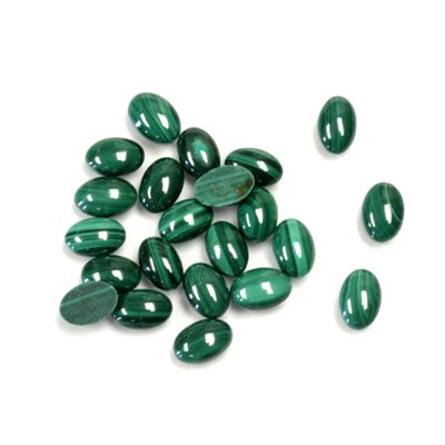 Malachite, 6mmx4mm, Ovale, Cabochon, Vert