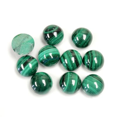 Malachite, 8.0, Rond Cabochon, Vert