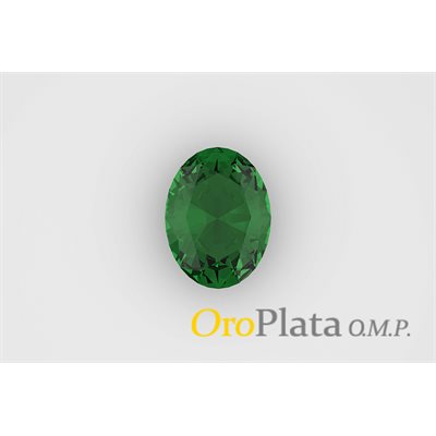 May cz synt., 14x10, Oval, Green
