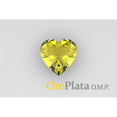 Novembre, Synthétique, 3.0mm, Coeur, Jaune