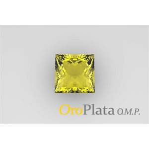 Novembre, Zircon Cubic, 3.0mm, Carré, Jaune