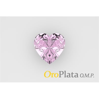 Octobre, Zircon Cubic, 4.0mm, Coeur, Rose