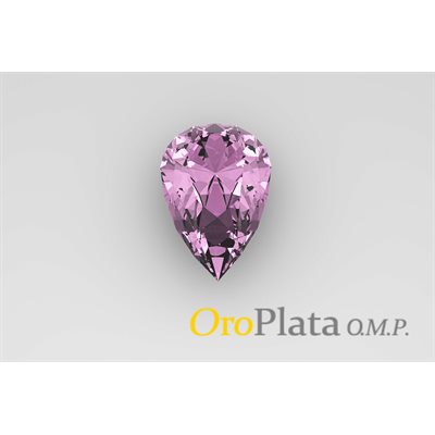 Octobre, Zircon Cubic, 6mmxmm4, Poire, Rose