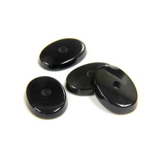 Onyx, 14mmx12mm, 1 Hole, Oval, Flat, Black