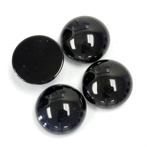 Onyx, 15.0mm, Round, Cabochon, Black