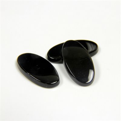 Onyx, 30mmx10mm, Oval, Flat, Black