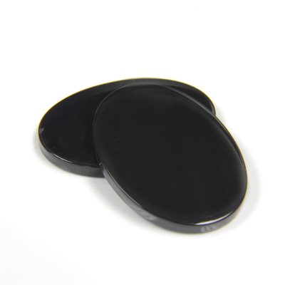 Onyx, 30mmx22mm, Oval, Flat, Black