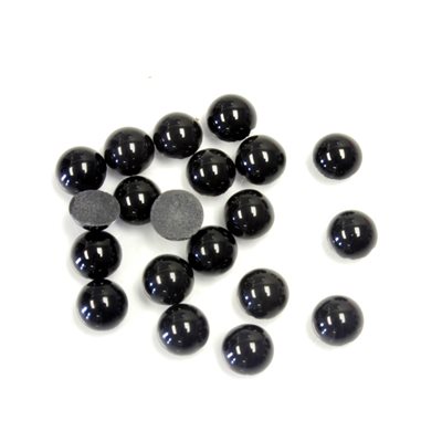 Onyx, 5.0mm, Rond, Cabochon, Noir